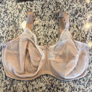 Wacoal 855186 Nude Underwire Lace Bra Size 36I Full Coverage